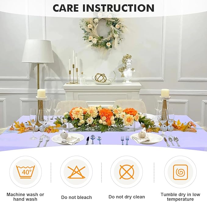 SEPARO 2Pack, 6FT Spandex Table Cover Lavender Fitted Rectangular Tablecloth Stretchable Fabric Tablecloth 6 ft Wrinkle-Free for Party Tradeshows Banquet Weddings Cocktail, 2 Pcs