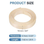 PATIKIL Birch Edge Banding, 3/4 Inch x 25 ft Wood Veneer Tape Pre-glued Flexible Plywood Edge Banding with Hot Melt Adhesive for Furniture Restoration
