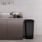 23 Gallon Black Square Commercial Trash | Garbage Can - Outdoor, Office, Restaurant, School, Kitchen