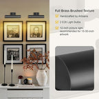 Picture Light 12" Black Picture Lights for Wall 2-Light Bronze Picture Frame Light Dimmable Art Gallery Light Accent Lighting Bathroom Wall Sconce for Artwork Poster Portrait Display