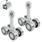4 Wheel Trolley Assembly Roller Trolley Silent M10 Bolt for use with 1-5/8" Wide and All 1-5/8" or Taller Strut Channel 2Pcs