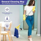 3 Pack Heavy Mop Replacement Head,Commercial Industrial Grade Blue Cotton Ring Heads，for Heavy Commercial Industrial Residential Areas -Blue Cotton Looped Replace Mop Head (Deep Blue)