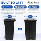 27 Gallon Step-On Trash Can/Container, Black Plastic Dustbin with Lid and Foot Pedal, Hands-Free Disposal