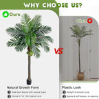 Big Faux Tropical Phoenix Trees Large Artificial Palm Tree Indoor Outdoor Realistic Floor Plants Tall Fake Plant for Modern Home Living Room Office Decor Porch Outside Patio arboles para decoracion