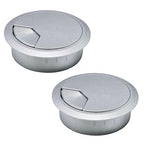 2 Pcs Desk Grommet 2" / 50 mm, Desk Cord Hole Cover, Cable Grommet ABS Plastic, Desk Hole Grommet for Home & Office Pc, Detachable Adjustable Cable Cord Organizer-Silvery