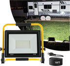 Waterproof Portable Flood Light 100W 10000 LM LED Work Light with 16.4FT Cord, Job Site Lighting for Workshop Garage Construction Site, Aluminum Outdoor/Indoor Work Lamp