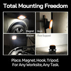7000LM 45W Waterproof Cordless LED Work Flood Light, Compatible for Dewalt Makita 20V Milwaukee 18V m18 Rechargeable Lithium Tool Battery,Portabale for Construction Jobsite