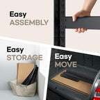 HOMEDANT House Black 5-Tier Laminated Metal Shelving Unit Adjustable Storage Utility Rack Heavy Duty Shelves Organization Shelf Kitchen Garage Pantry Closet 4Pack