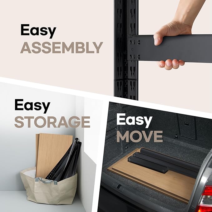 HOMEDANT House 5 Tier Laminated Metal Shelving Unit Adjustable Storage Utility Rack Heavy Duty Shelves Organization Multipurpose Shelf Kitchen Garage Pantry Closet (2, (S) 24.4" W, Black)