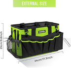 Wearable Cleaning Caddy Bag, Cleaning Caddy Supplies Organizer with Handle & Shoulder Straps for Housekeepers, Under Sink & Car Cleaning Tool Organizers with 4 Foldable Divider (NeonGreen)