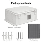 Outdoor Electrical Junction Box, ABS Water Resistant Enclosure with Internal Mounting Panel & Hinged Cover, 9.2" H* 7" L* 4.6" W