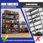 Garage Shelving-3500 lbs 5 Tier Storage Shelves,Adjustable Heavy Duty Metal Shelving Unit and Storage Large Wire Rack,Utility Steel Shelf for Warehouse Industrial Pantry Basement -72"x59"x20",Black