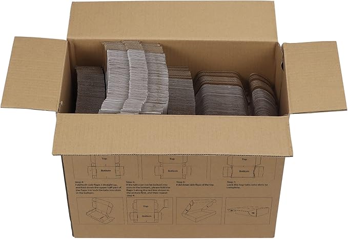HORLIMER 4x4x2 inches Shipping Boxes Set of 100, White Corrugated Cardboard Box Literature Mailer