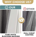H.VERSAILTEX Linen Blackout Curtains 84 Inches Long 100% Absolutely Blackout Thermal Insulated Textured Linen Look Curtain Draperies Anti-Rust Grommet, Energy Saving with White Liner, 2 Panels, Grey