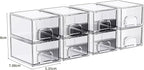 ZHIAI 8 Pack Clear Stackable Storage Drawer, Acrylic Drawer, Cosmetic Organizer, Plastic Organizer for Dresser, Under, Kitchen Cabinet, Pantry, Home Organization and Storage
