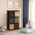 Small Fabric Dresser with 6 Drawers, DIY Cube Organizer for Closet, Storage Drawer Unit Chest of Drawers for Bedroom, Living Room, Hallway, Dorm, Pattern