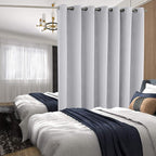 BGment Light Grey Sliding Door Curtain 120 Inch Long - Wide Room Darkening Room Divider Curtain for Bedroom Privacy Themral Insulated Grommet Room Separator Drape, 1 Panel, 100 X 120