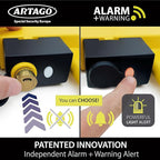 ARTAGO ART872 High-End Wheel Clamp Lock, 2in1 Without/with 120dB Alarm +Night LED Alert, Patented, Heavy-Duty Trailer Wheel Lock, High Security Car Boot, Universal Tire Clamp Anti-Theft for Golf Cart