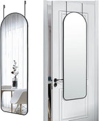 47x14 Mirror Full Length Back Door Hanging or Wall Mounted Aluminum Metal Frame Arch Mirrors for Entryway Bedroom Bathroom Dressing Living Room 47 14 inch Black