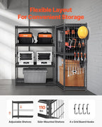 VEVOR Storage Shelves, 2400 lbs, 4 Tier Heavy Duty Garage Shelving, 20" D x 40" W x 60" H Adjustable Metal Shelves for Industrial Shelving Unit Utility Shelf, for Kitchen, Warehouse, Basement, Black