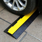 Rubber Cable Ramp Cord Cover Cable Protector Ramps Wire Hose Protective 2 Channel 22000Lbs Load Capacity Traffic Speed Bump for Asphalt Concrete Gravel Driveway Indoor Outdoor, 2 Pack