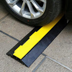 Rubber Cable Ramp Cord Cover Cable Protector Ramps Wire Hose Protective 2 Channel 22000Lbs Load Capacity Traffic Speed Bump for Asphalt Concrete Gravel Driveway Indoor Outdoor, 3 Pack
