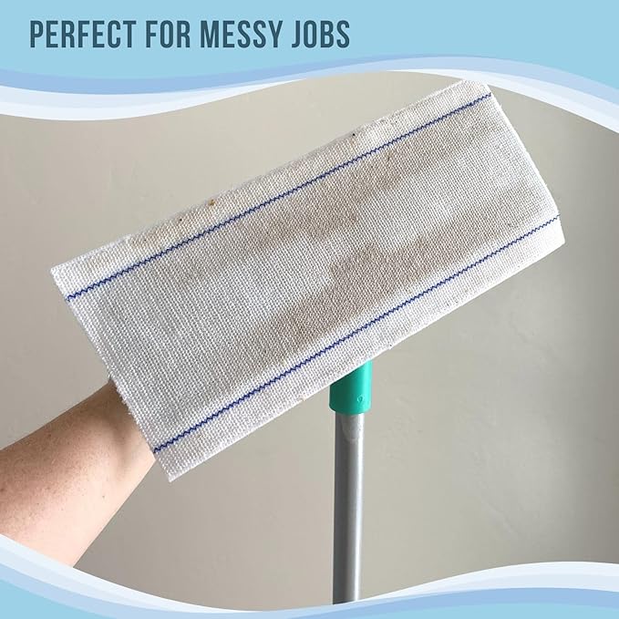 Don Aslett Extra Thick Single-Use Mop Pad Refills (10-Pack) - 5" Wide, Multi Surface Cleaning for Wet or Dry Floors