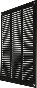 Repa Market 12x12 Inch Air Vent Cover/Black Galvanized Steel Louvered Grill Cover with Mesh Screen/Wall or Ceiling Vent/Durable Flush Mount HVAC Register for Indoor and Outdoor Ventilation