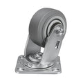 4'' × 2'' Caster Wheel, Heavy Duty Industrial Caster, Rubber Wheels with Roller Bearing, Load 600lbs per Swivel Casters for Cart Dolly Toolbox Trolley (1 Swivel)