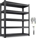 REIBII Garage Shelving 3000 LBS Storage Shelves Adjustable Metal Shelving, 5 Tier Garage Shelves for Basement, Warehouse, Kitchen, Pantry, Commercial, 72" H x 36" W x 16" D