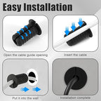 4pcs 3/4 Inch/19mm Cable Grommets for Starlink, Silicone Cable Routing Kit Anti-Slip Split Wall Hole Pass Through Bushing Grommet Cover for Ethernet/TV Wires Cord Protection Accessories (Black)