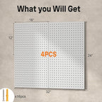 Pegboard,Metal PegBoard Panels,Steel Wall Pegboard,Metal Peg Board Wall Organizer for Office,Crafts Organization, Ornaments Display,Grey