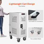 Laptop Charging Cart,16 Devices Tablet Storage Carts for pad Up to 16.3" Screen Size, Classroom Computer Mobile Charging Station for Pads, Chromebooks,Laptops, Security Storage(16 Bay-White)