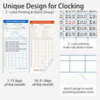 Time Clock with Passcode, Auto-Align Time Card Machine, 6 Punches per Day | Time Clock Punch Machine with 100 Time Cards, 2 Ink Ribbons(1 Inside) and 1 Rack