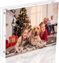 NIUBEE 5x7 Acrylic Frame, Clear Picture Frame 20% Thicker Block,Frameless Acrylic Frames Double Sided,Magnetic frames Display Desktop for Office/Home