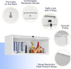 Yizosh Metal Wall Cabinet with Doors, Wall Mounted Storage Cabinet - Floating Tool Cabinet for Kitchen, Basement, Warehouse (White, 13.7" H)