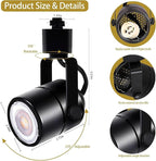 LED Track Lighting Kit, 3CCT 10W Track Lights Heads 3000K/4000K/6000K Adjustable with 13.1FT H-Type Track Light Rails 12PCS Ceiling Spotlight Fixture with Replaceable GU10 Bulbs