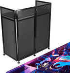 Outdoor Backyard Party Pro DJ Booth Facade+2 Scrims,82.7x44inch Folding DJ Booth DJ Facade Table Station Flat Table for Bars, Music Festivals, Weddings