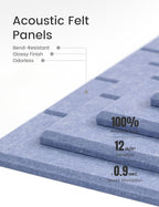 Large Felt Bulletin Board 48" x 36" Cork Board Alternative-12 Pack with 70 Safe Removable Adhesive Tabs, Cork Boards for Walls for Home Office Classroom Pin Board (Soft Periwinkle)