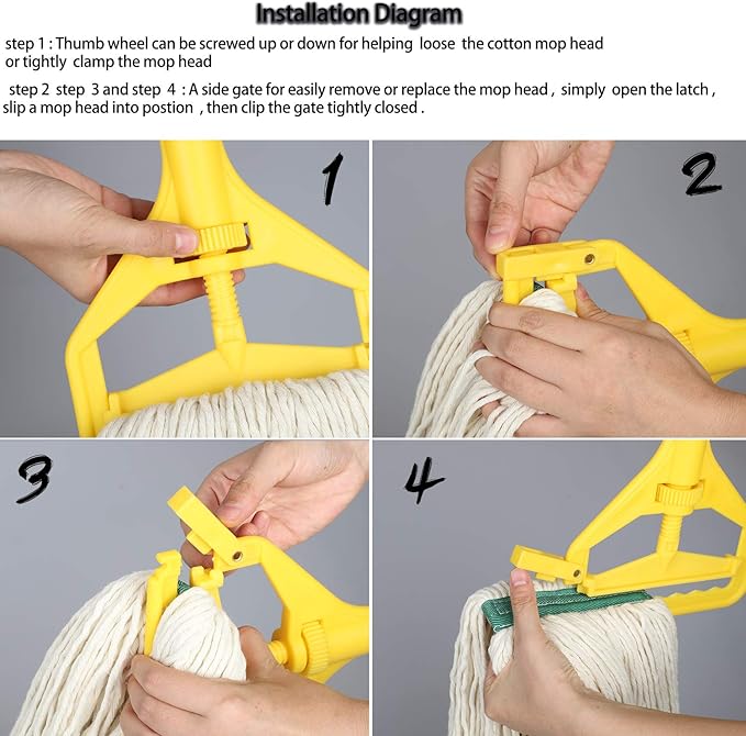 OFO Loop-End String Mop, Heavy Duty Commercial Industrial Mop with Extra Mop Head Replacement, 59 inch Handle for Floor Cleaning