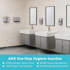 AIKE Wall Mount Liquid Soap Dispenser, 27oz Large Capacity with Extended Pump for Commercial Bathrooms,AK1008(Silver)