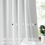 Vision Home White Pinch Pleated Full Blackout Curtains 60 inch Wide Thermal Insulated Window Curtains 84 inch for Living Room Bedroom Room Darkening Pinch Pleat Drapes with Hooks Back Tab 60"Wx84"Lx1