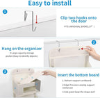 MAX Houser 5-Shelf Over The Door Hanging Organizer with 2 Metal Hooks，5 Pocket Over The Door Wall Mount Storage with Clear Windows for Baby Nursery Bathroom Closet,Bedroom,Dorm(Beige-2 Pack)