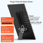 15.6" Laptop Screen Extender, 1080P FHD Laptop Monitor Extender with 120% sRGB, 235°Rotation Detachable Dual Monitor, Plug & Play, Triple Screen Compatible with Windows, Mac, Chrome