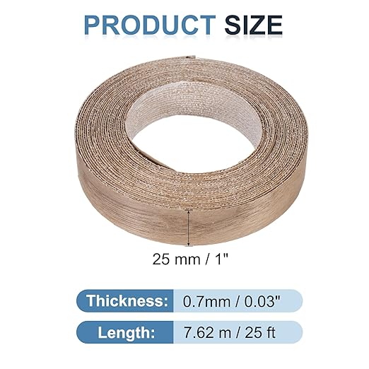 PATIKIL Walnut Edge Banding, 1 Inch x 25 ft Wood Veneer Tape Pre-glued Flexible Plywood Edge Banding with Hot Melt Adhesive for Furniture Restoration
