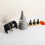 GemeShou Velvet bracelet display stand for selling, grey jewelry bangle holder with golden base, felt bracelet storage organizer for nightstand home decor【Bracelet holder-grey】