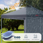 MASTERCANOPY Durable Pop-up Canopy Tent with 1 Sidewall (8'x8',Dark Grey)