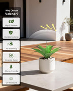 Velener 13.8 Inch Artificial Agave Plants, UV Resistant Fake Outdoor Plants, Small Faux Plants for Indoor Decor(Green)-2 Pack