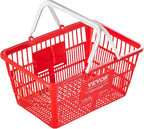 VEVOR Set of 20, 21L Red Plastic Grocery Basket with Handle and Stand, 16.5 x 11.8 x 8.27 inch Portable Shop Basket, Ideal for Retail Store, Supermarket, Grocery Shopping