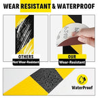 2'' x 200 FT Black & Yellow Caution Tape Roll, Safety Tape, Black & Yellow Floor Marking Tape, High Adhesive Hazard Tapes for Floors, Walls, Staircase, Pipes, Equipment, Dangerous Area